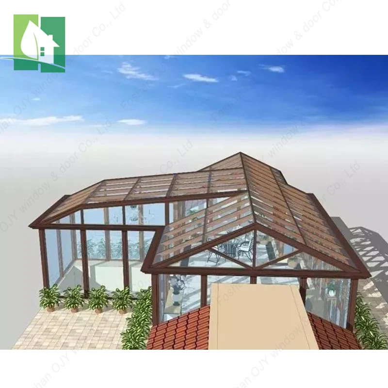 Hot Sale Beautiful Design Aluminium Winter Small Garden House Sunroom Glass Room