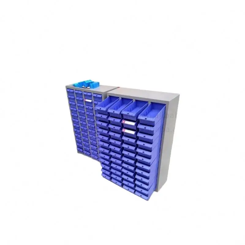 The factory workshop stores parts the office stores small items parts cabinet