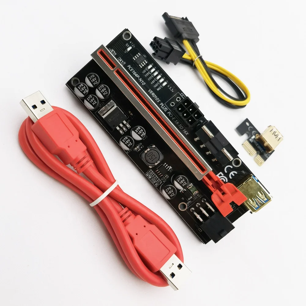 2021 VER010S Plus PCIe PCI-e Riser Card Ver 010S 1X to 16X Extender Adapter USB3.0 For graphics card