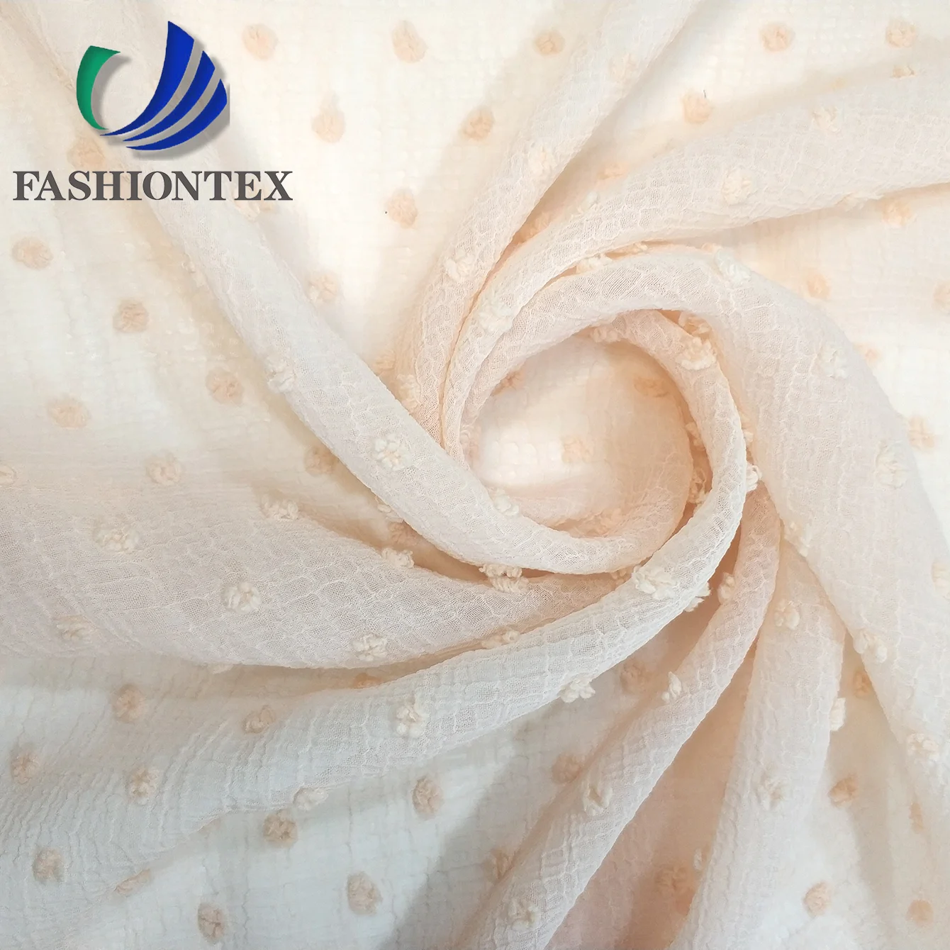 Fashiontex Nano crepe dot clipped chiffon fabric 100% polyester