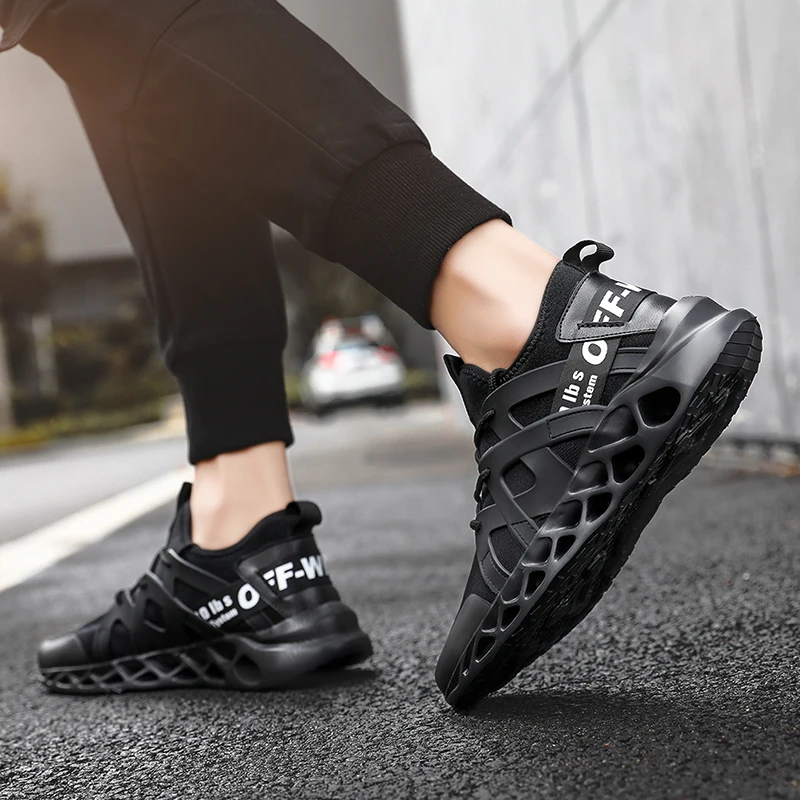 
Wholesale Fashion OEM Lace up woven breathable TPU Elastic Outsole Running Man Sport Shoes Men Running Casual Sneakers 