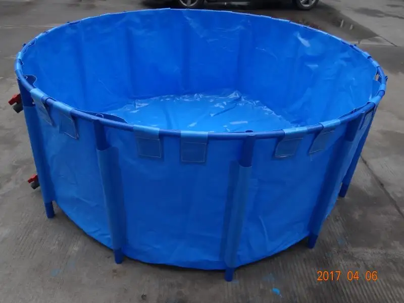 Синий 500-2000L Heavy Duty Складная biofloc складной Средний аквариум для рыбок бак брезент для рыбы рыбной фермы