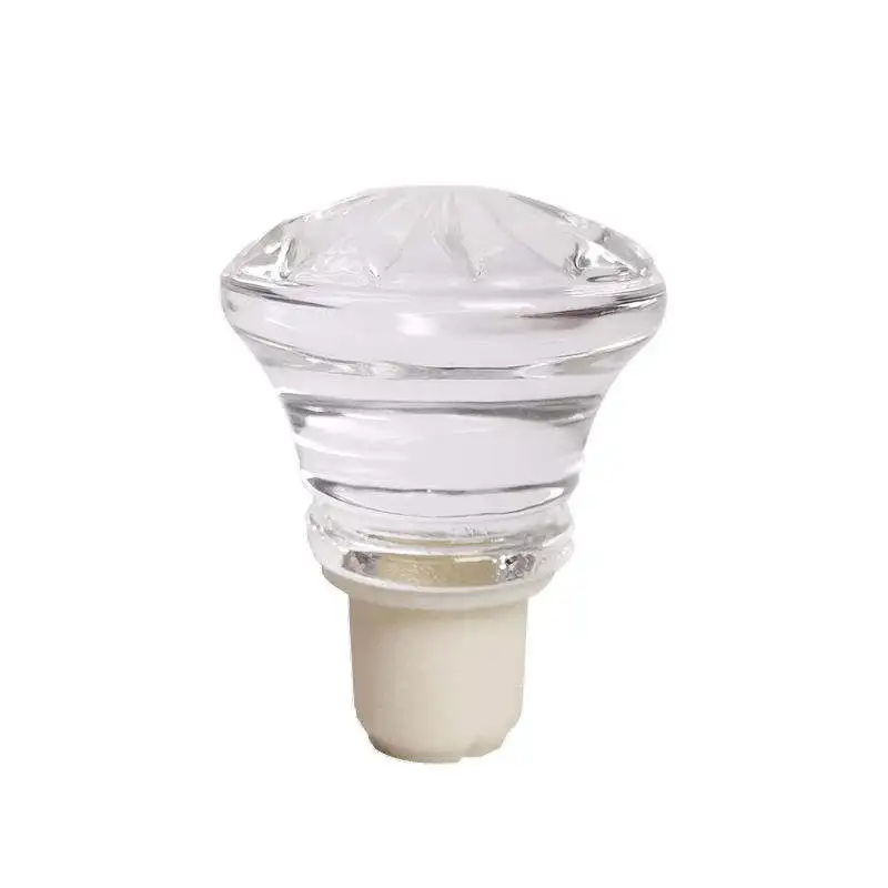 Wholesale Products Petal Shaped Glass Wine Bottle Stopper 500ml 750ml Crystal Vodka Brandy Bottle Cork Wine Stopper