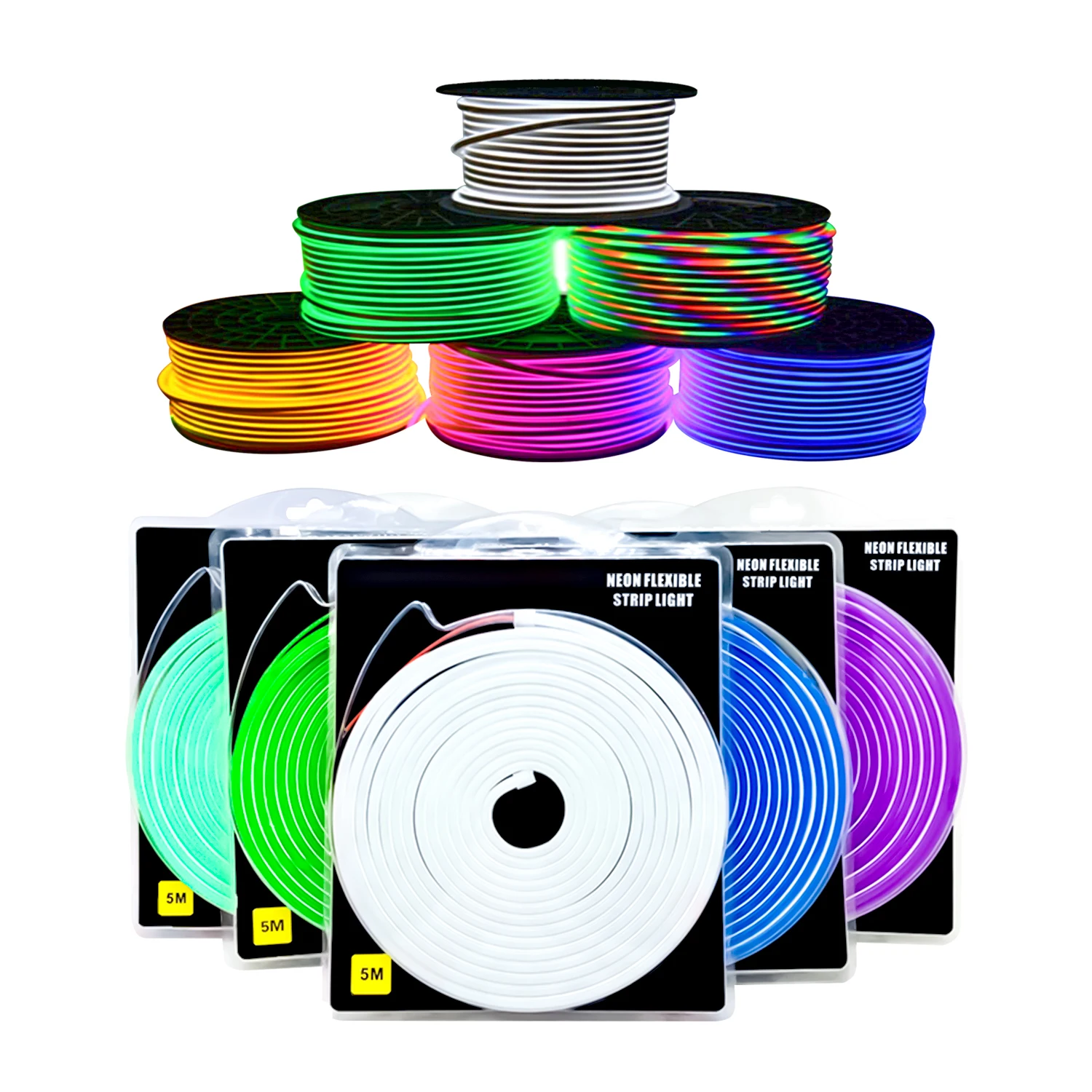 1cm Cut 50 Meter Silicon Neon Dc12V Dc24V 5Mm 6Mm 8Mm Side Top View Led Neon Lights Strip Ip67 Led Neon Flex