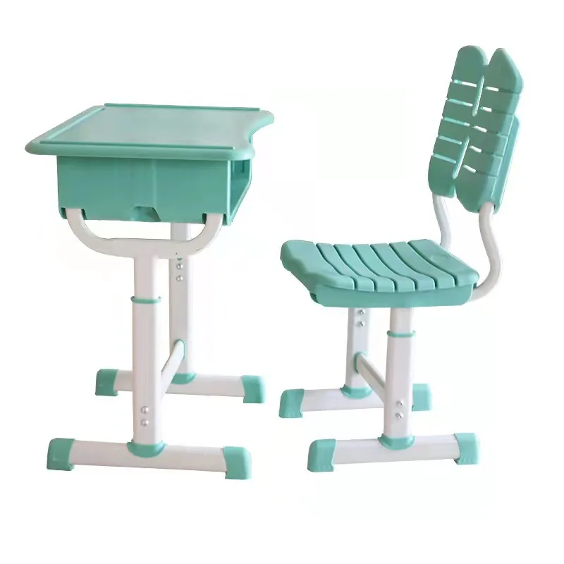 Adjustable color single school learning desks and chairsused students