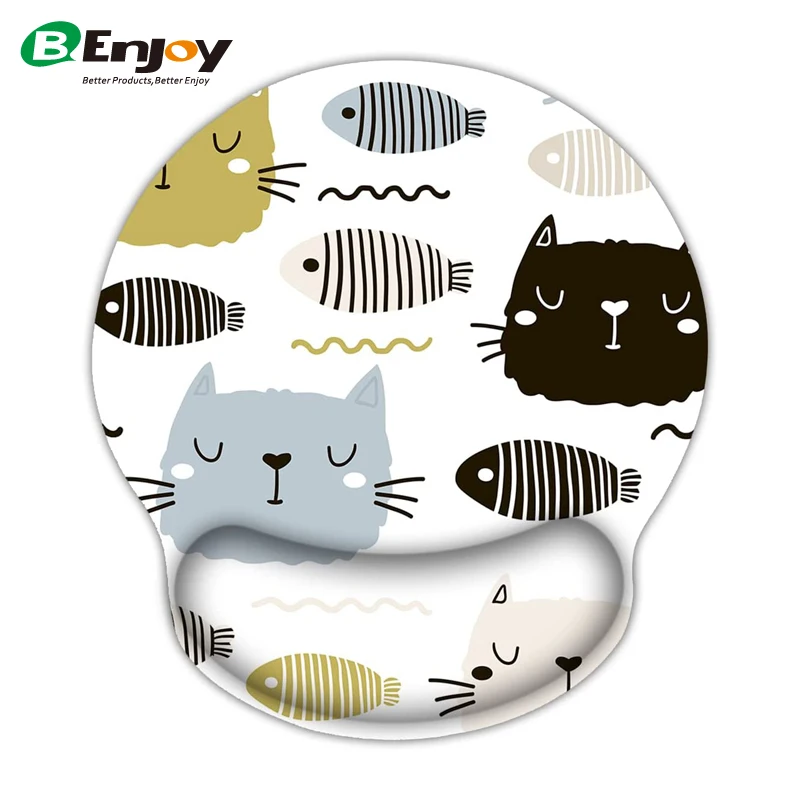 Amazon Hot Sale Wholesale Custom Design  Classic Fadeless Memory Foam Filled Wrist Rest Ergonomic Mouse Pad