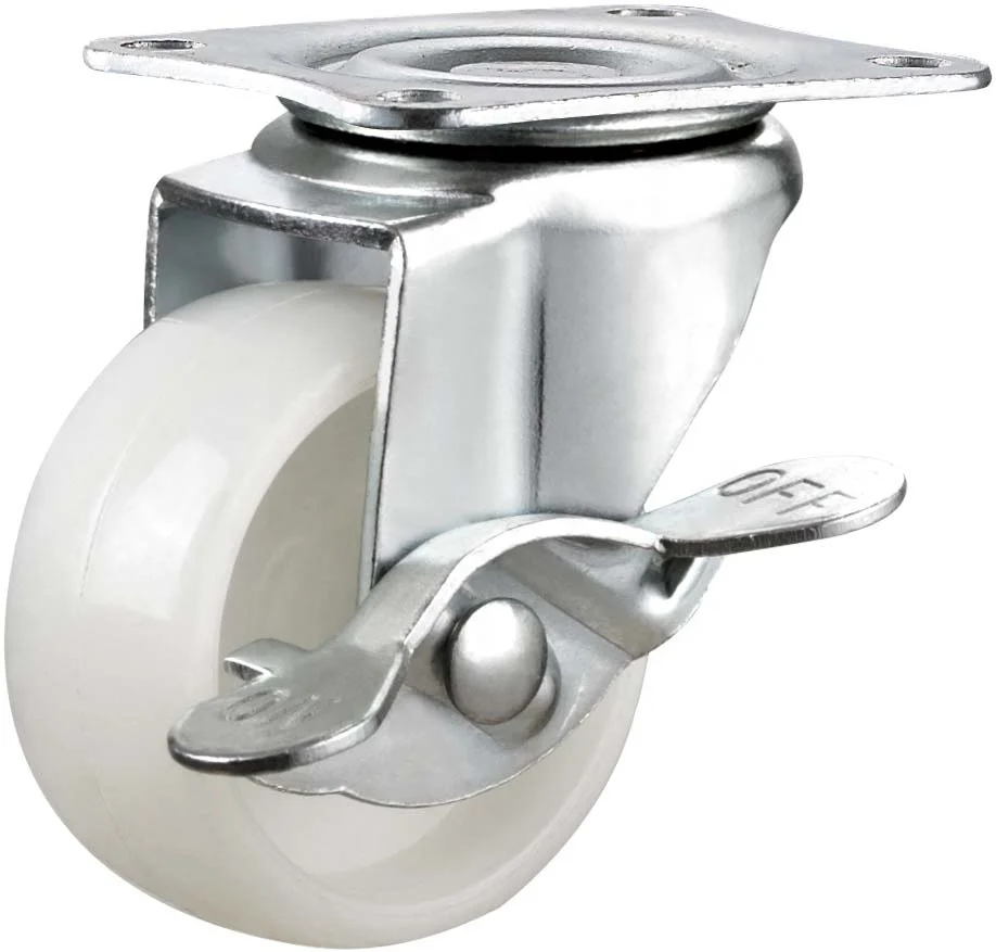 Factory 2 Inch 50mm Fat heavy duty Universal Furniture Nylon PP Caster Wheel with Plug Castor Wheels Swivel Without Brake
