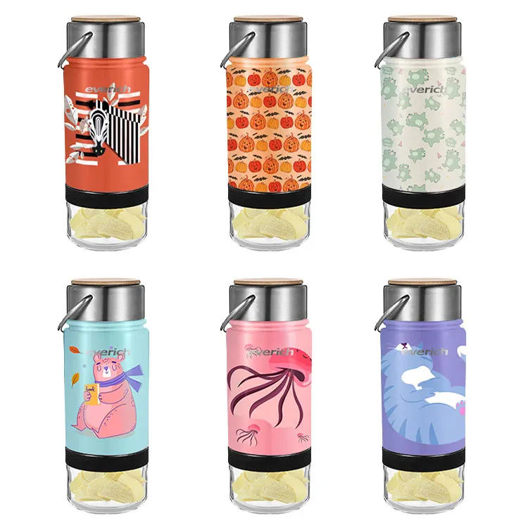 Antlers cup 600ML Children Bottle for Outdoor Travel School Cute Cartoon Animal Baby Water Bottle with Shoulder Strap for kids