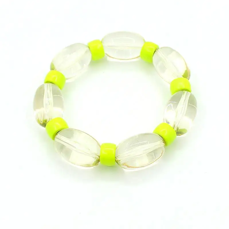 Hot selling exaggerated acrylic beads rugby resin bracelet women elastic acrylic bracelet gift in Europe and America