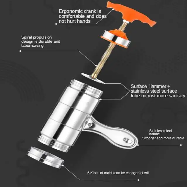 Stainless Steel Household Small Manual Noodle Makers Machine Kitchen Hand-cranked Press Machine Manual Noodles Soup