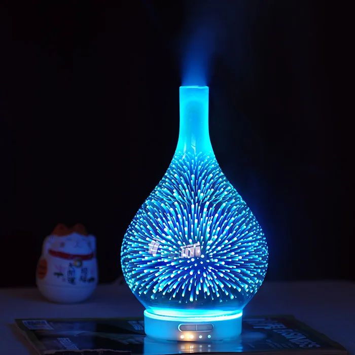 2020 3d стеклянный ультразвуковой увлажнитель воздуха mini usb, аромадиффузор oem
