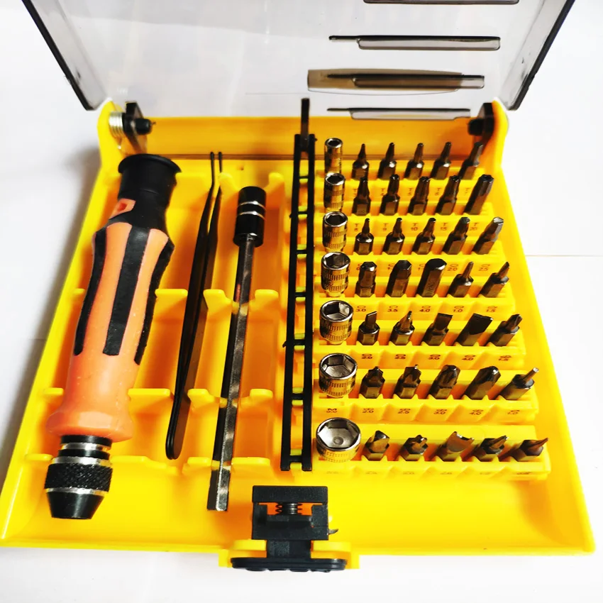 6089 Silver screwdriver bit extension rod for sleeve tweezers  DIY Repair Tool Kit Mini 45 in 1 portfolio screwdriver Set