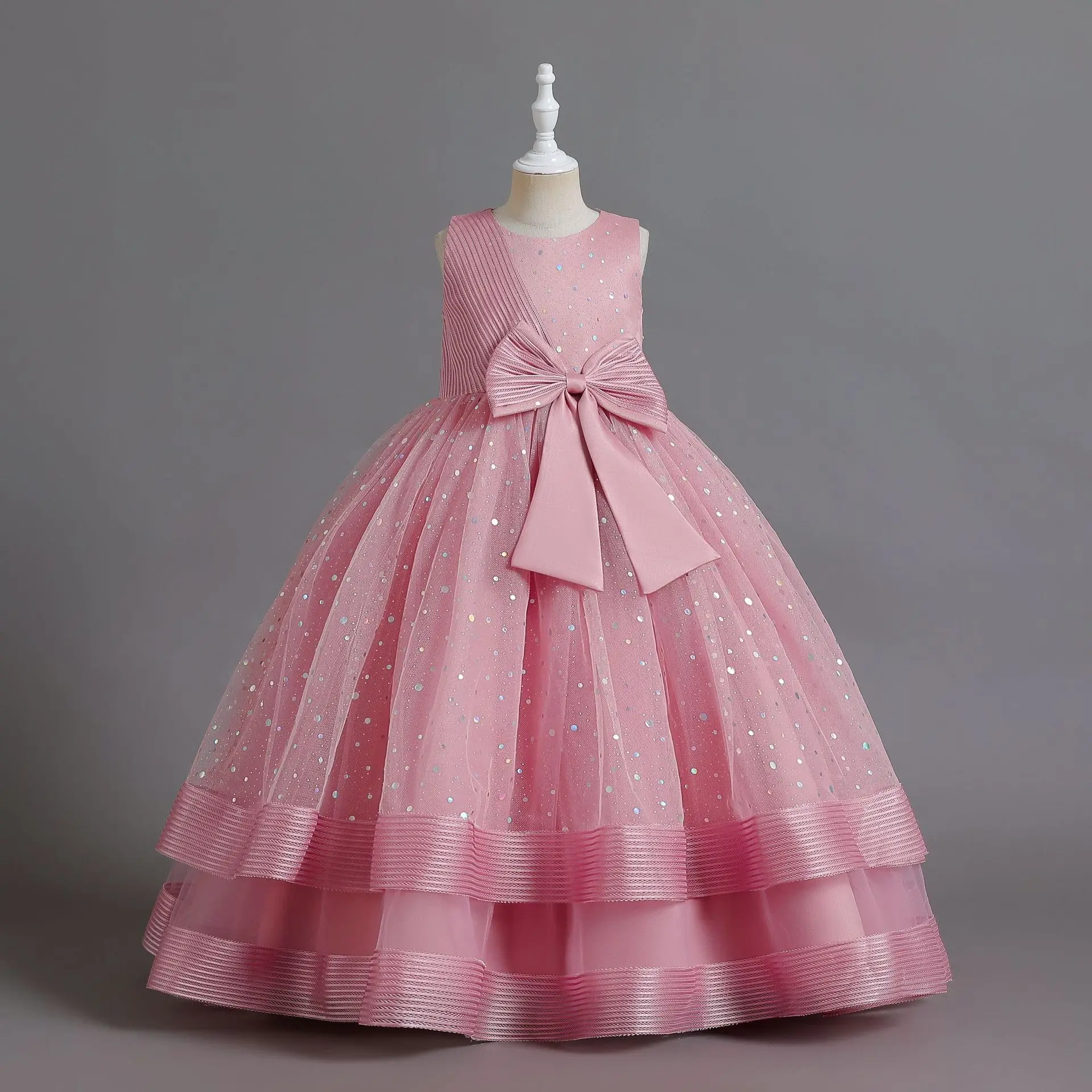 2022 Lovely Girl New Design Fancy Flowers Frock Children Modern Clothes Kids Party Wear Dress