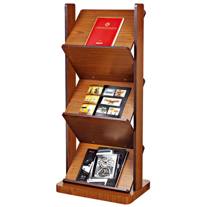 Newspaper Display Information Rack Magazine Books Indoor Storage Rack for Bank Hotel Book Store