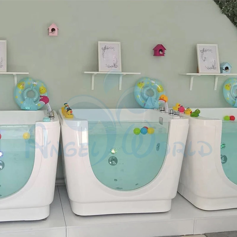 Modern Design Freestanding Acrylic Eco-Friendly Kids Pool with Massage Function and Drainer Price Baby Bath