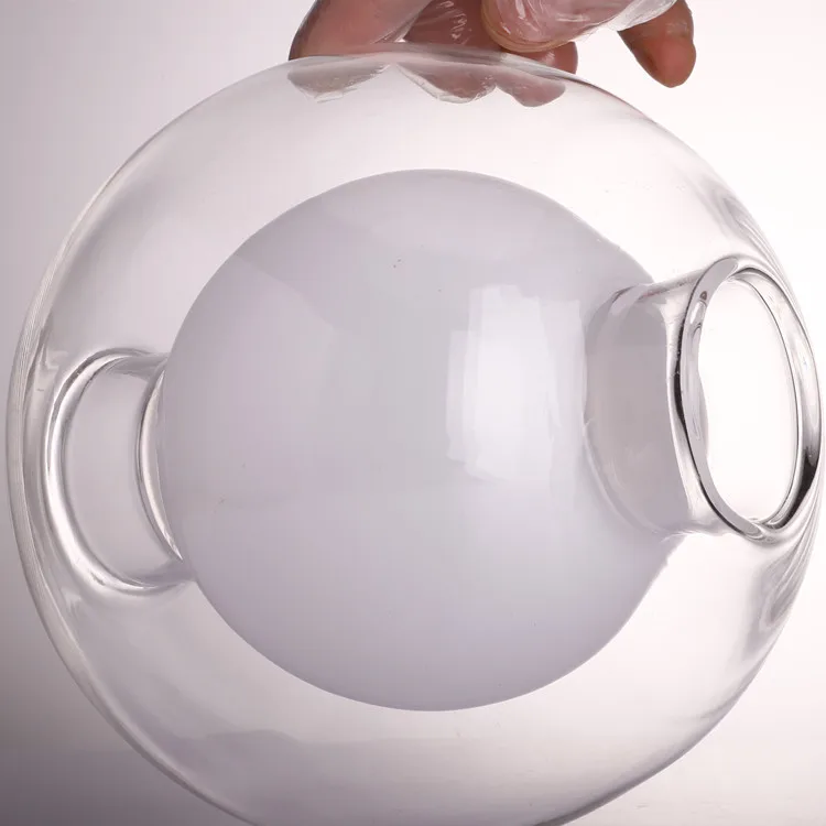 Custom Hanging Hand Blown High Borosilicate Double Layered Round Glass Lamp Shade