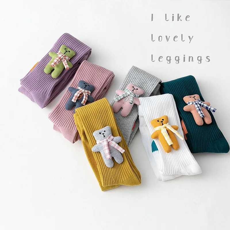 Wholesale high quality Korean cartoon bear girl pantyhose thick warm children bottoming socks