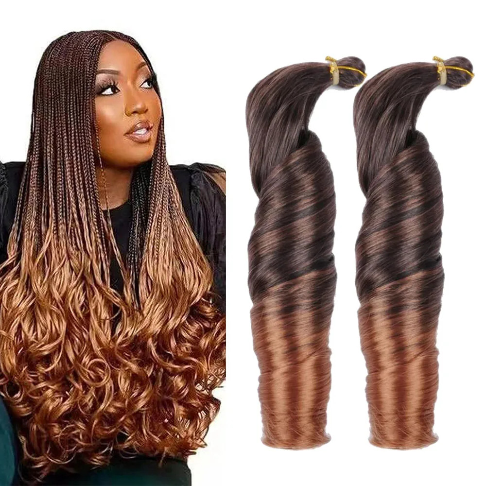 Wholesale Synthetic Spiral Curl Wavy Braiding Hair French Curls Braids Extensions 150g Curly Braiding Hair