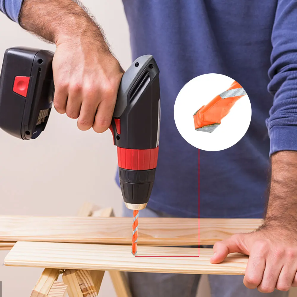 Hreaded Triangle Tungsten Steel Wall Tile Concrete Drilling Bit Household Marble Overlord Hole Saw Metal Drill