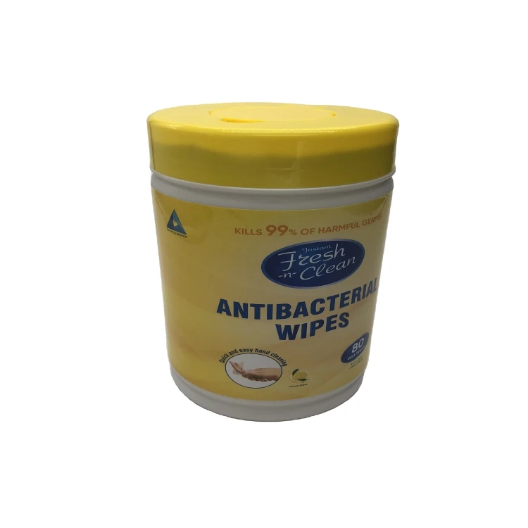 Изготовление заказных антибактериальных чистящих влажных тканей канистра упаковка салфеток 80