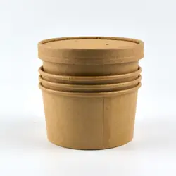 Hot Selling High Quality Food Grade Kraft Paper Salad Bowl With Clear Cover Lid