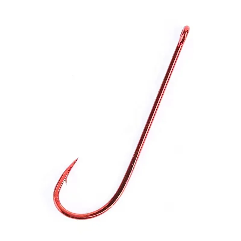 Mustad 90234NP-NR красный 1/0-#12 экс-длинный хвостовик из высокоуглеродистой стали Крючки для рыбалки