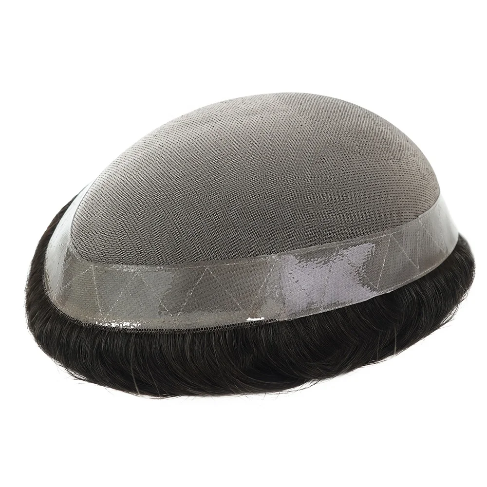 Best Toupee for Men Durable Fine Mono Base Dark Brown Indian Human Hair Mens Toupee 8x11 9x11