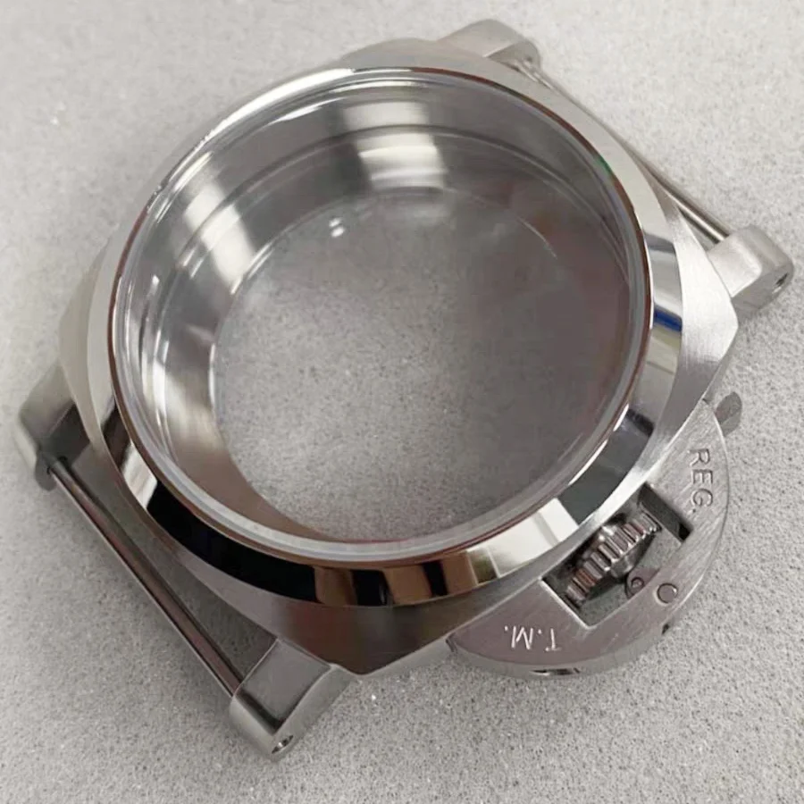 44MM Watch Case with PAM Stainless Steel Brushed Shell for ETA 6497/6498 for ST3600/ST3620 series Mechanical Movement