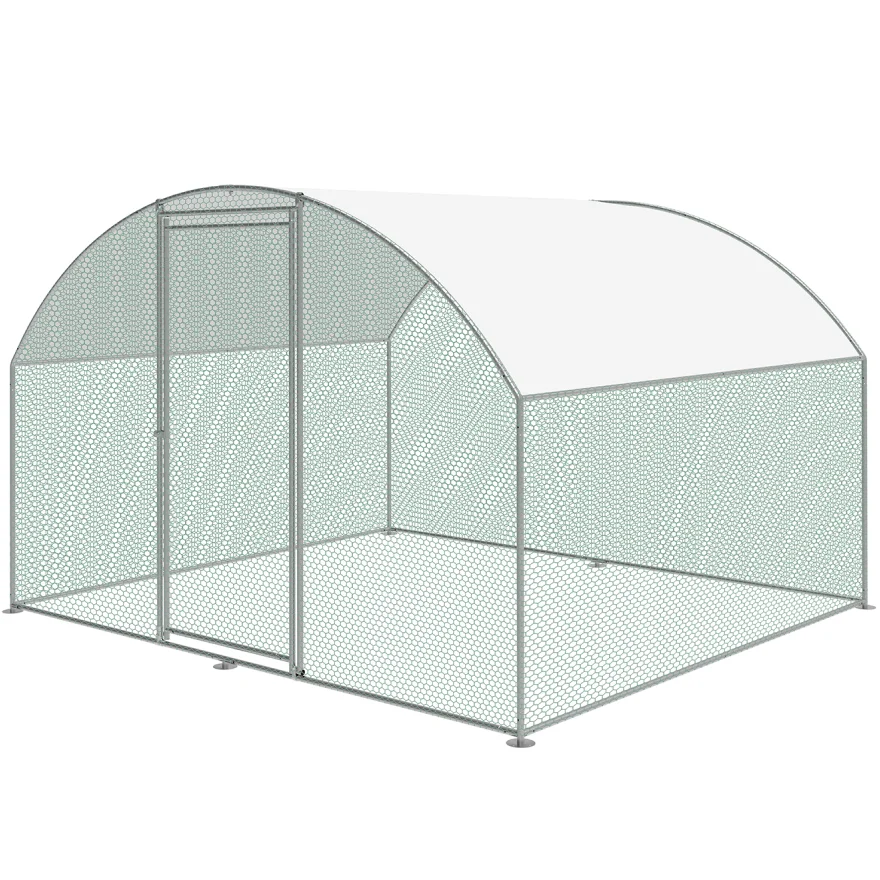 Round Roof Chicken Run 2m x 3m Walk in Pet Cage Coop for Dog Rabbit Hen Cage Pen