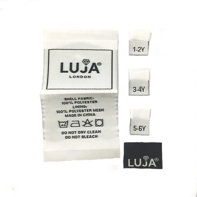 oem maker winnus cheap custom made design double sided centerfold high density garment damask woven labels for clothing kids