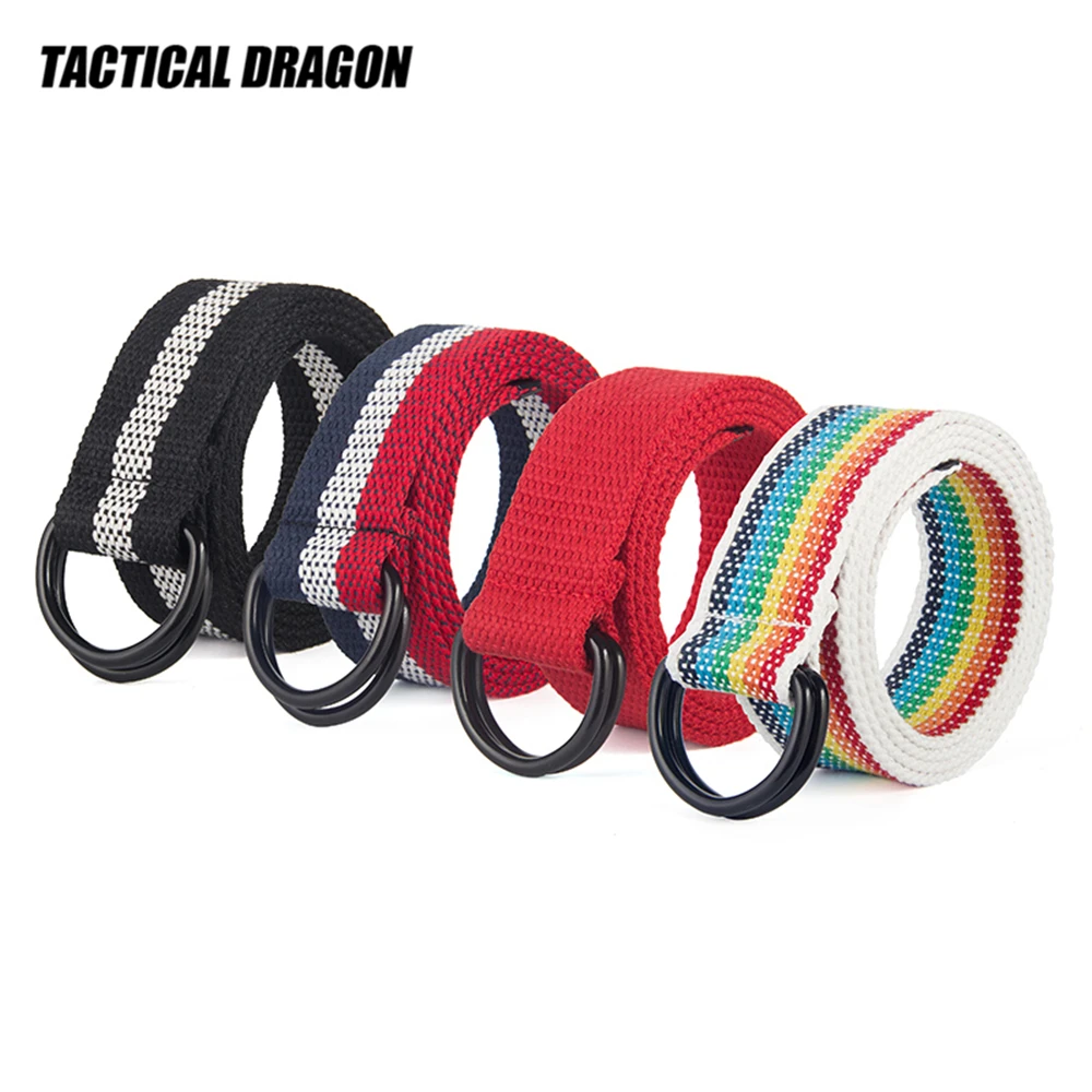 
Spot hot sale 17 color double ring canvas belt solid color simple wind teen adjustable inner belt custom printed belts 
