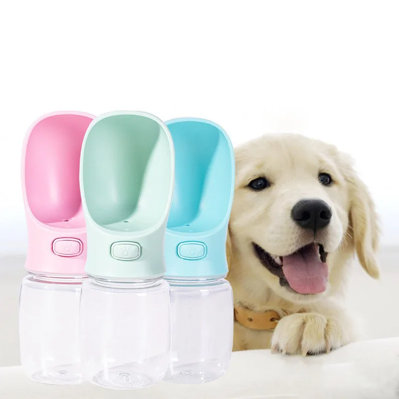 High Appearance Pet Drinking Water Travel Outdoor 350mL Lightweight Pet Cat Dog Water Bottle Feeder