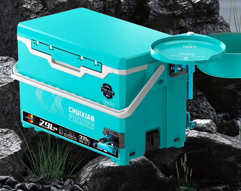 Multifunctional Outdoor Fishing Box Bait Bucket  of Ultra Light Fish Water Tank Ultra-light Incubator 29L Super-hard Fishing Box