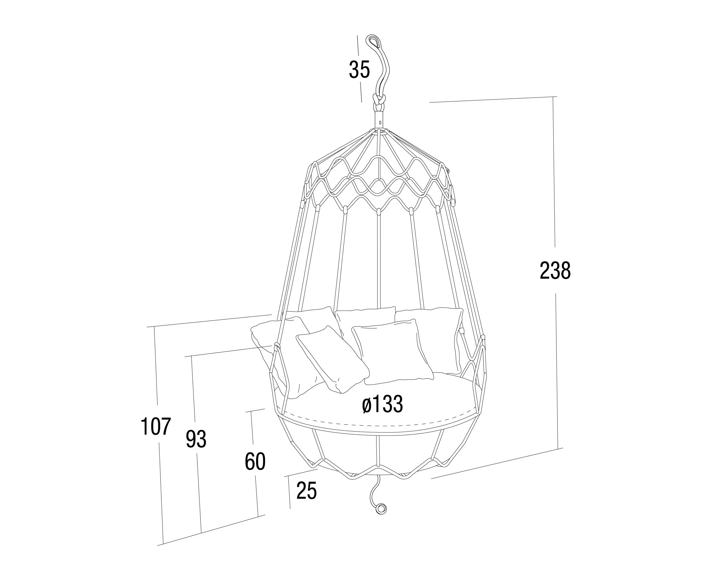 Factory direct  yard swing outdoor swing for adult  hanging swing chair