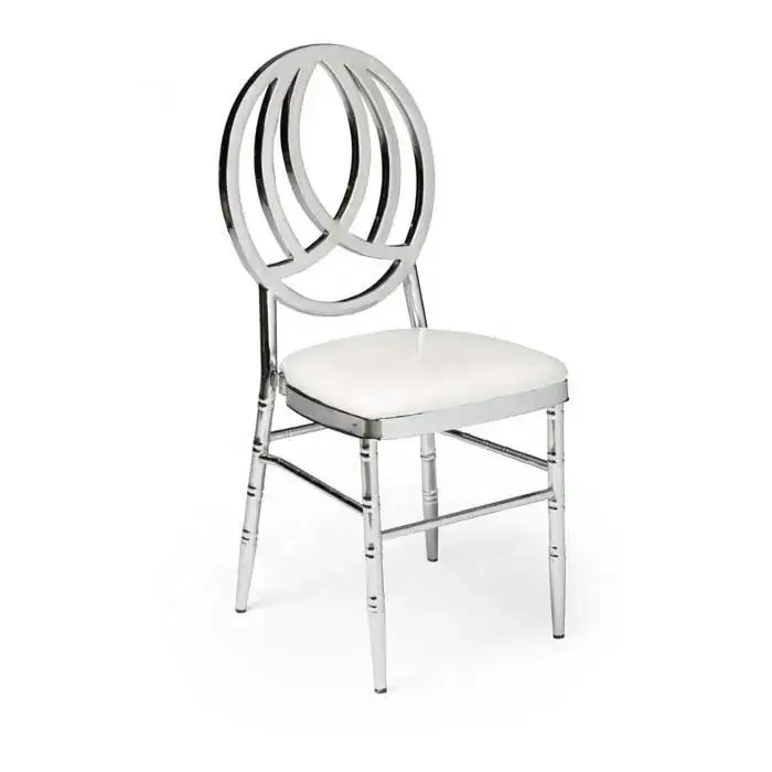 Manufacturer Direct Royal Event Banquet Hall Stackable Golden Stainless Steel Wedding Chair