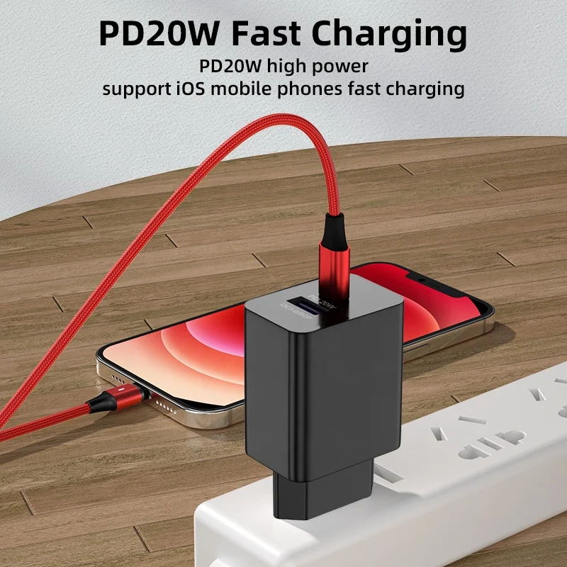 Mobile Phone Accessories Dual Ports Wall Charger PD 20W Type C Power Charge Adapter QC3.0 Fast Charging Wall Adapter Factory