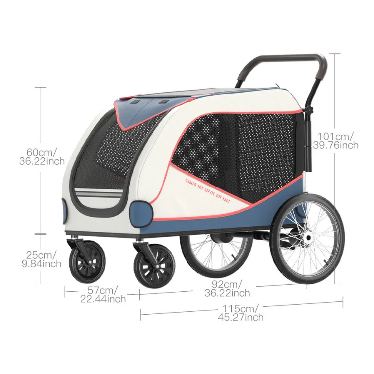Eaynon Foldable Modern Dog Cat Carriers Large Small Multi-Smooth Aluminum Travel Pet Stroller Flexible Oxford Design Steering
