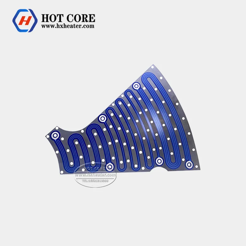 High thermal efficiency thick film heater irregular heating plate