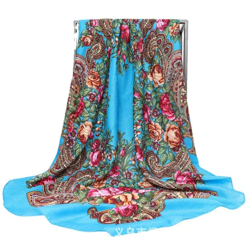 new ethnic wind 85cm large square scarf cotton turban bib autumn and winter warm scarf spring and summer sunscreen shawl