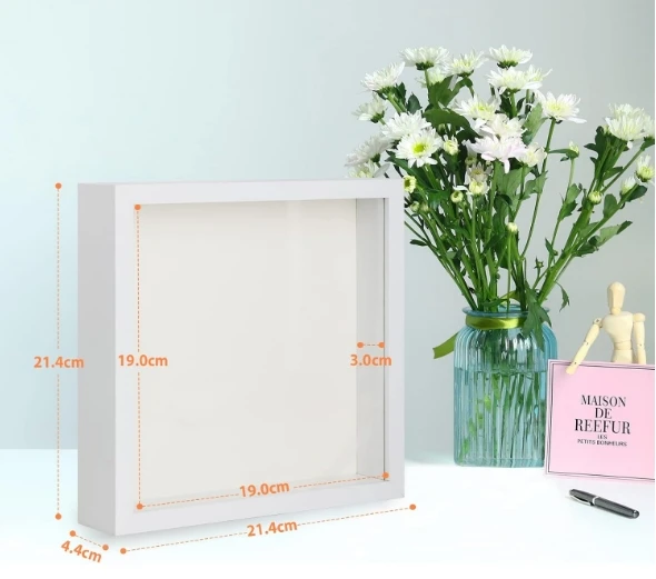 Shadow Box Frame Display Case 3D Picture Frame with Deep Wood Transparent Glass Display Case Box for Photos Memorabilia