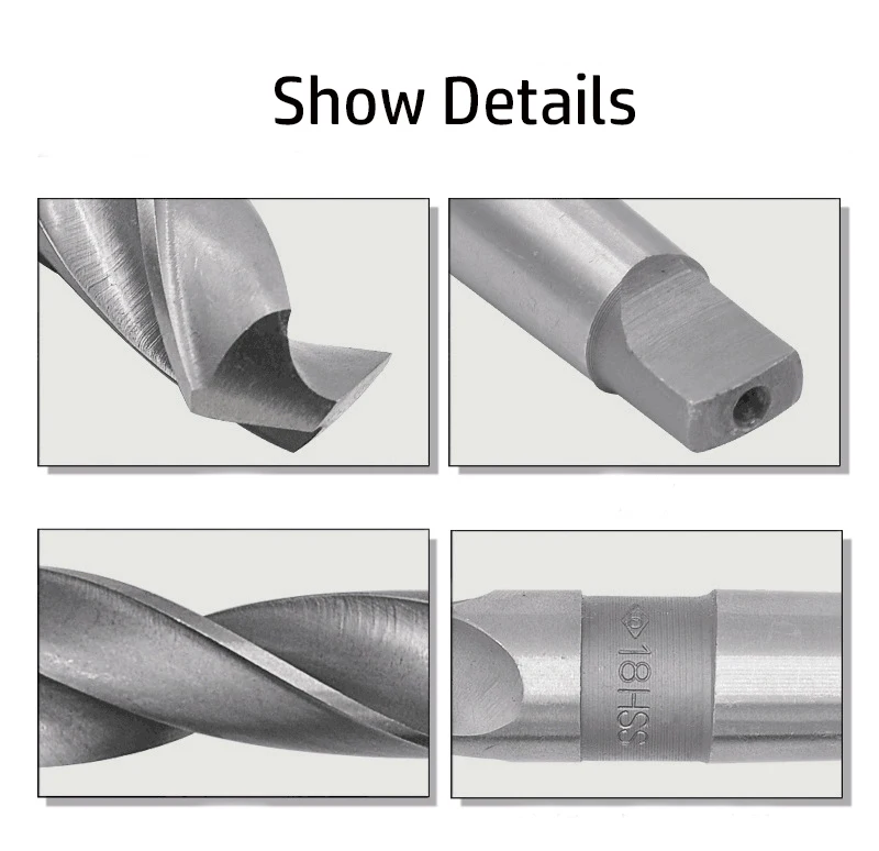 Milled Flute Black&Bright Finished DIN345 Metal Drilling HSS Morse Taper Shank Drills