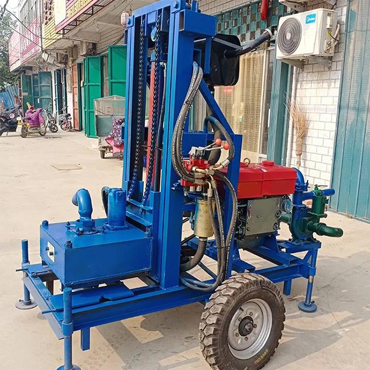 120 meters ground borehole water well drilling machine  Hydraulic crawler type borehole water well drilling