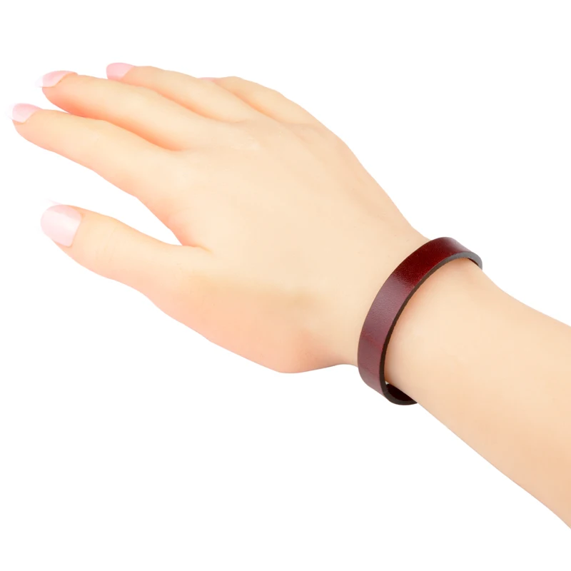 Chanfar Alloy Clasp Genuine Plain Leather Men Bracelet