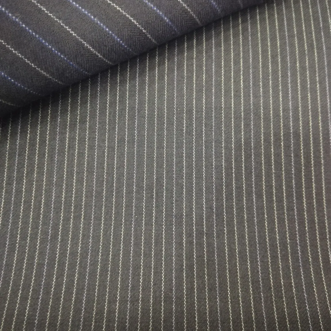 Stripes Garment Stripe COMBED Wool  Polyester Blended Fabric