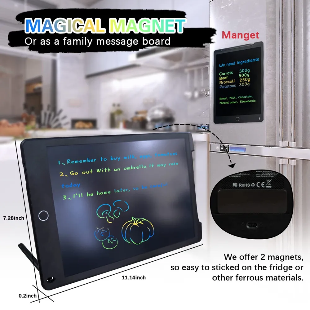 portable Erasable lcd writing tablet 8.5 inch with memory waterproof electronic wirting pad for children kids