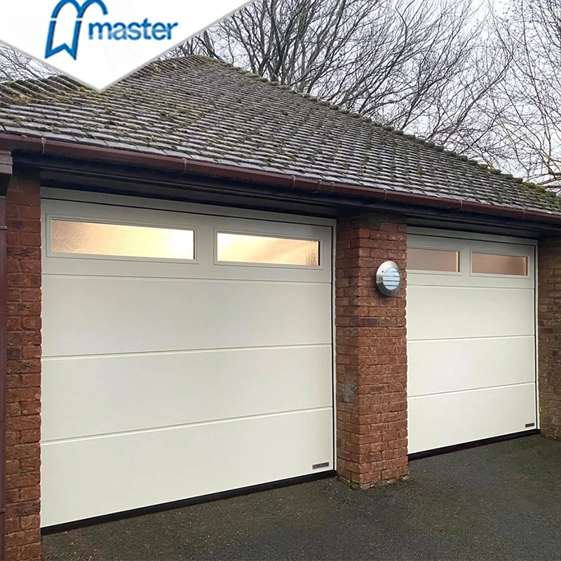 Прямоугольная Автоматическая секционная верхняя гаражная дверь с древесным покрытием и мотором по заводской