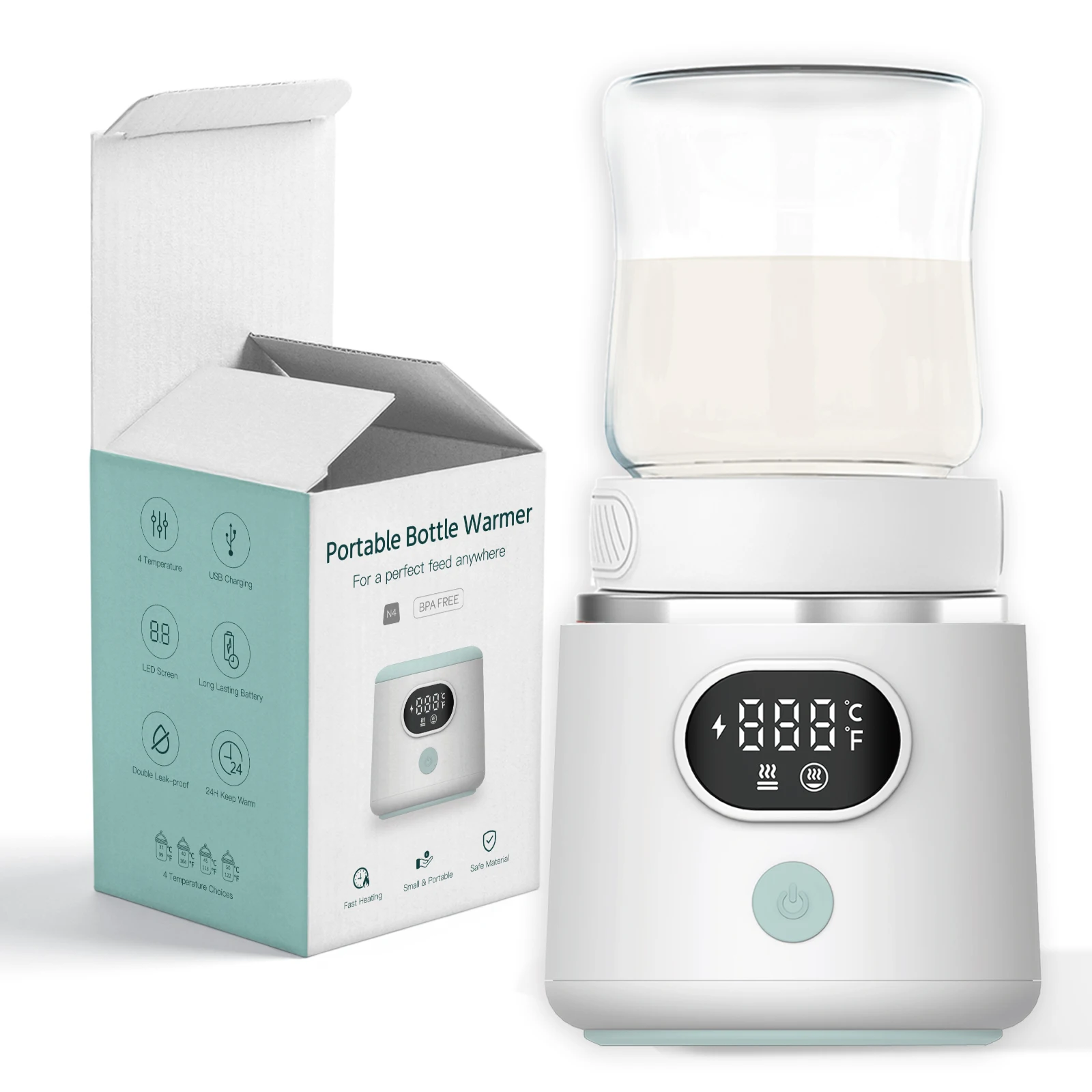 Dropshipping small size design Baby Milk Bottle Warmer Portable Bottle Wireless Warmer Thermostat Portable Bottle Warmer