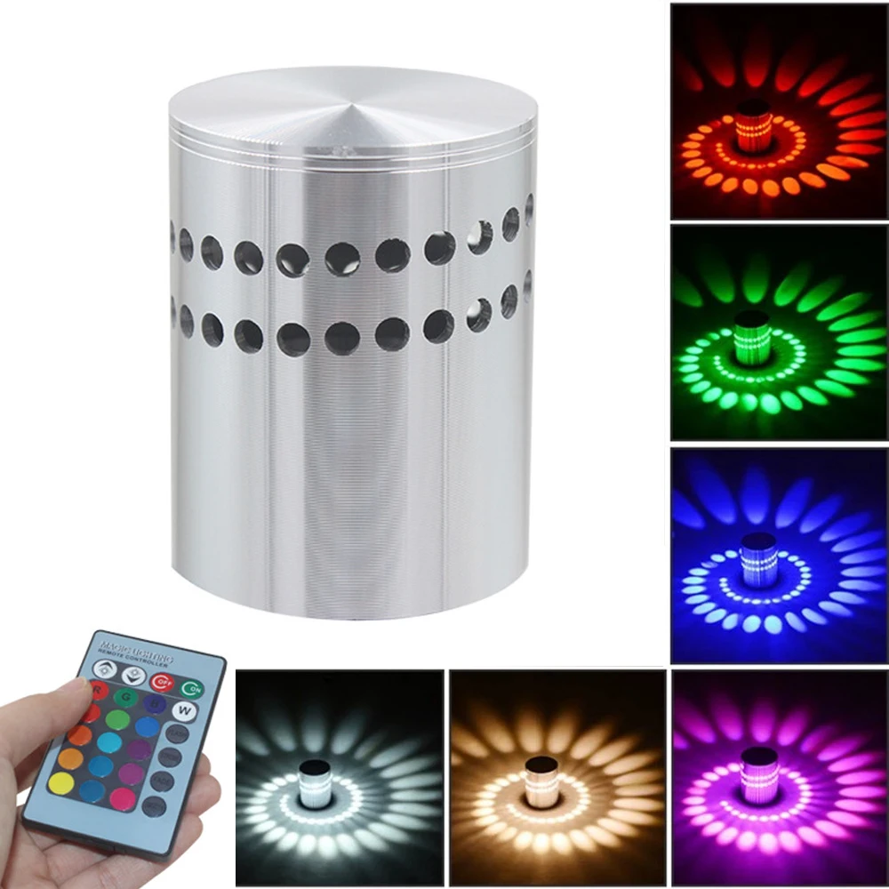 RGB Spiral Hole Wall Light Decorative Ceiling Lamps for Living Room Party Bar Lobby KTV Indoor Lighting Art Led Wall Lamp