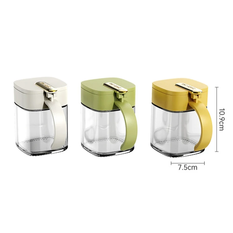 Hot Selling Seasoning Jar Kitchen Glass Spice Storage Jar Glass Spice Bottle with Spoon