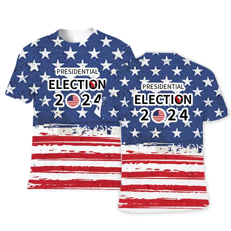 Customized 100% Cotton Short Sleeved 2024 Make American Great Again Take American Back T Shirt for USA Presidential Campaign